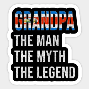 Grand Father Costa Rican Grandpa The Man The Myth The Legend - Gift for Costa Rican Dad With Roots From  Costa Rica Sticker